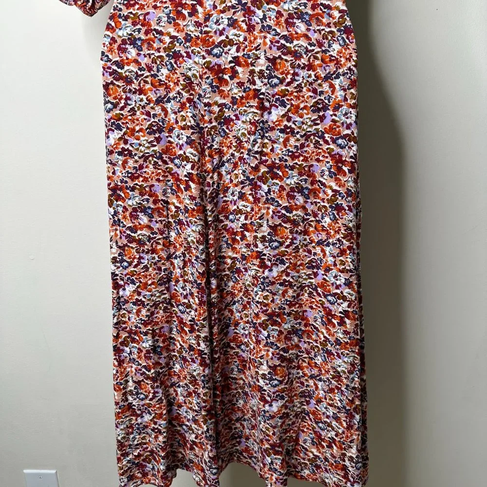 American Eagle Multicolor Floral One Shoulder Belted Midi Dress XS - Picture 9 of 10